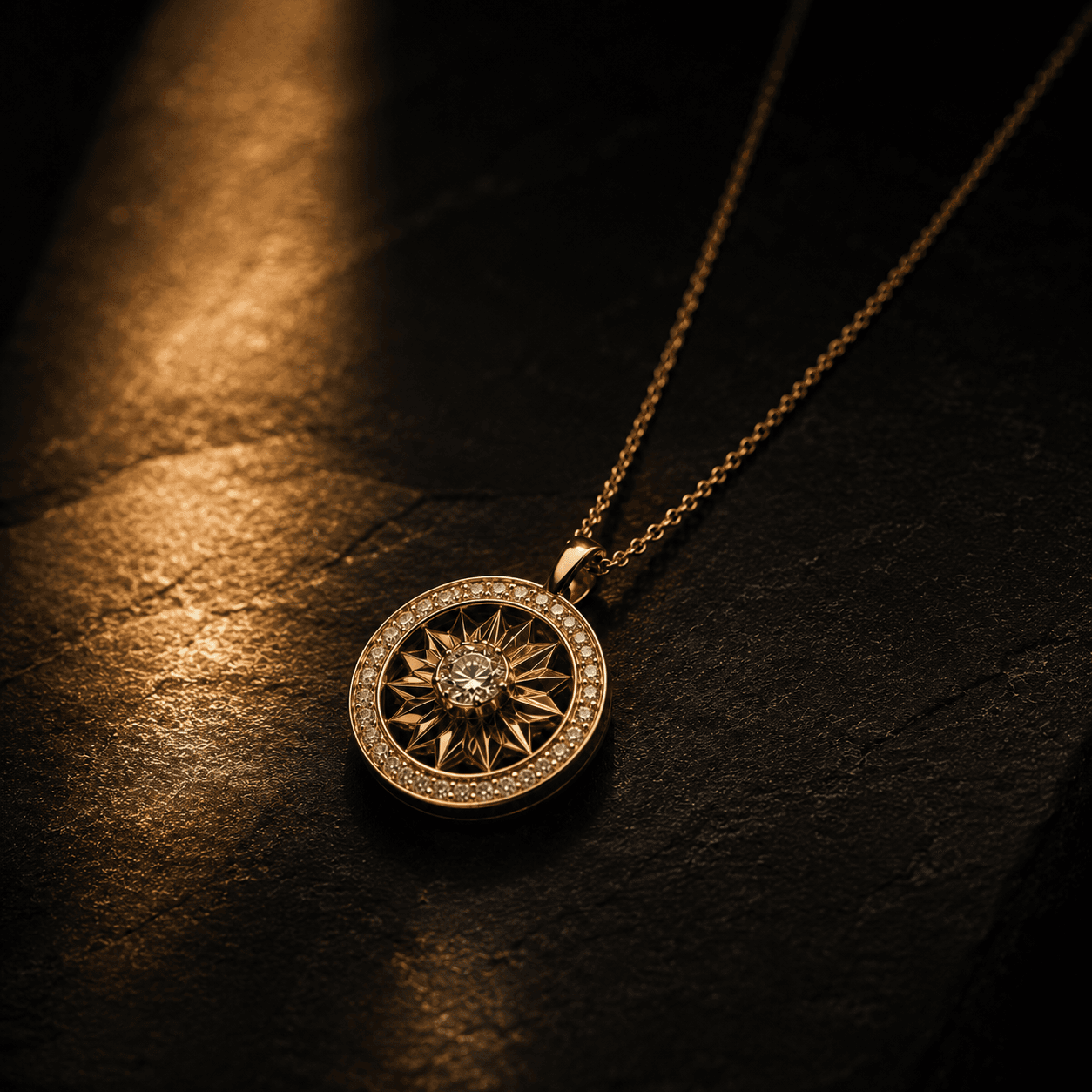 Extreme close-up of a faceted jewellery surface catching light